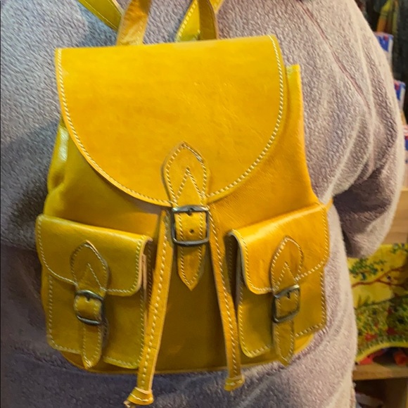 Moroccan Leather Backpack - Picture 14 of 15